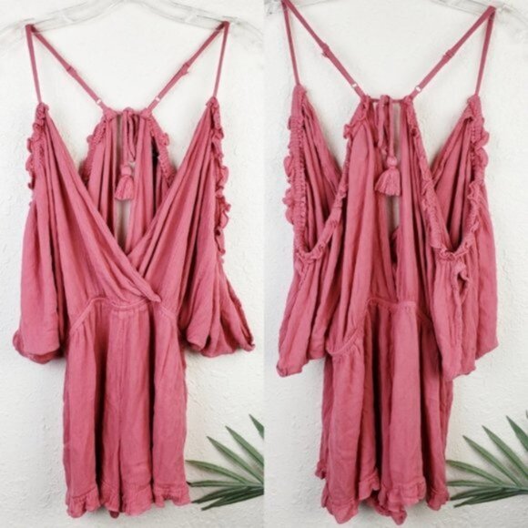 Bundle 2 TOPSHOP Boho Rompers Floral Print Ruffle Off Shoulder size S - Picture 11 of 16